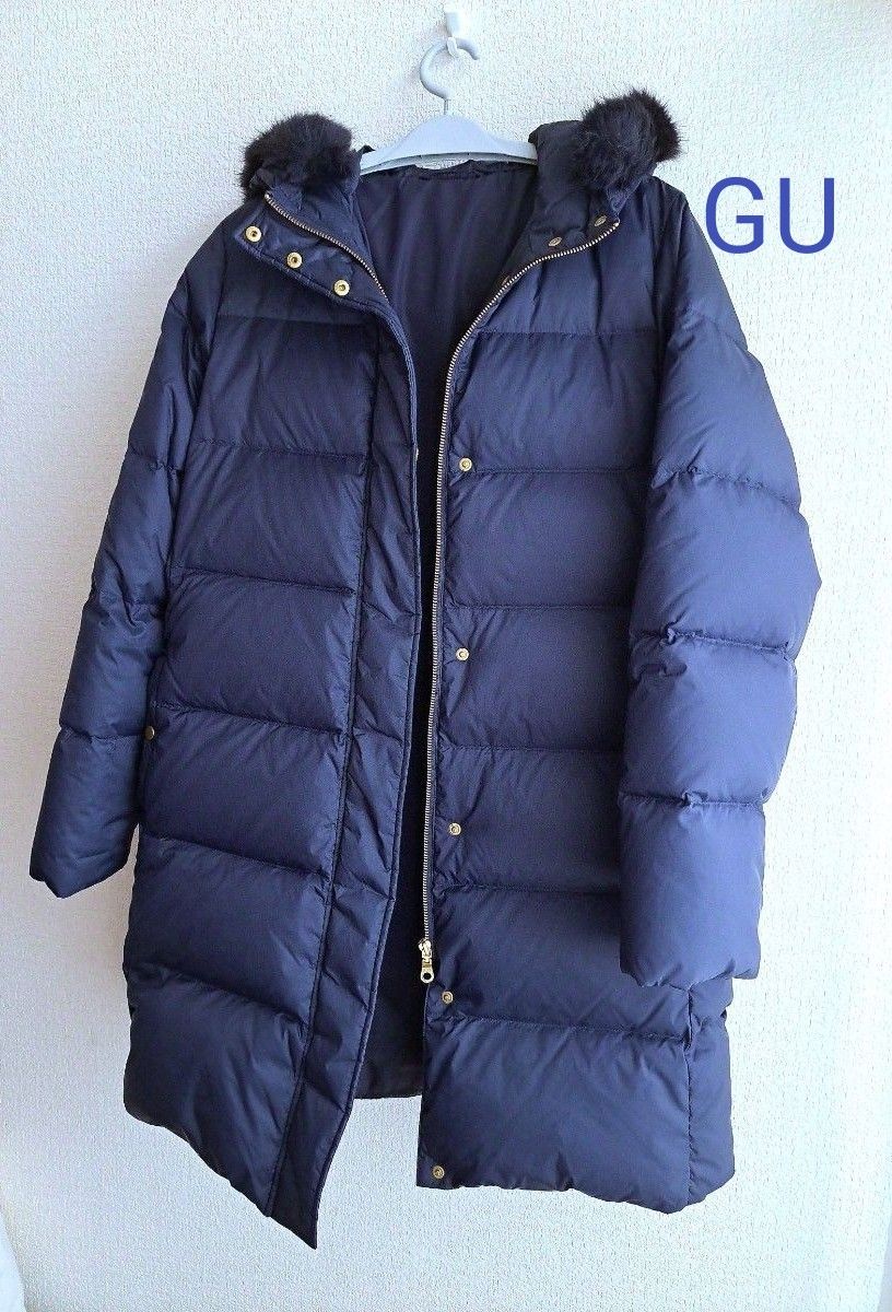 人気完売 GUジーユー ロングダウンコート M ネイビー 濃紺 撥水 人気完売 GUジーユー ロングダウンコート M ネイビー 濃紺 撥水