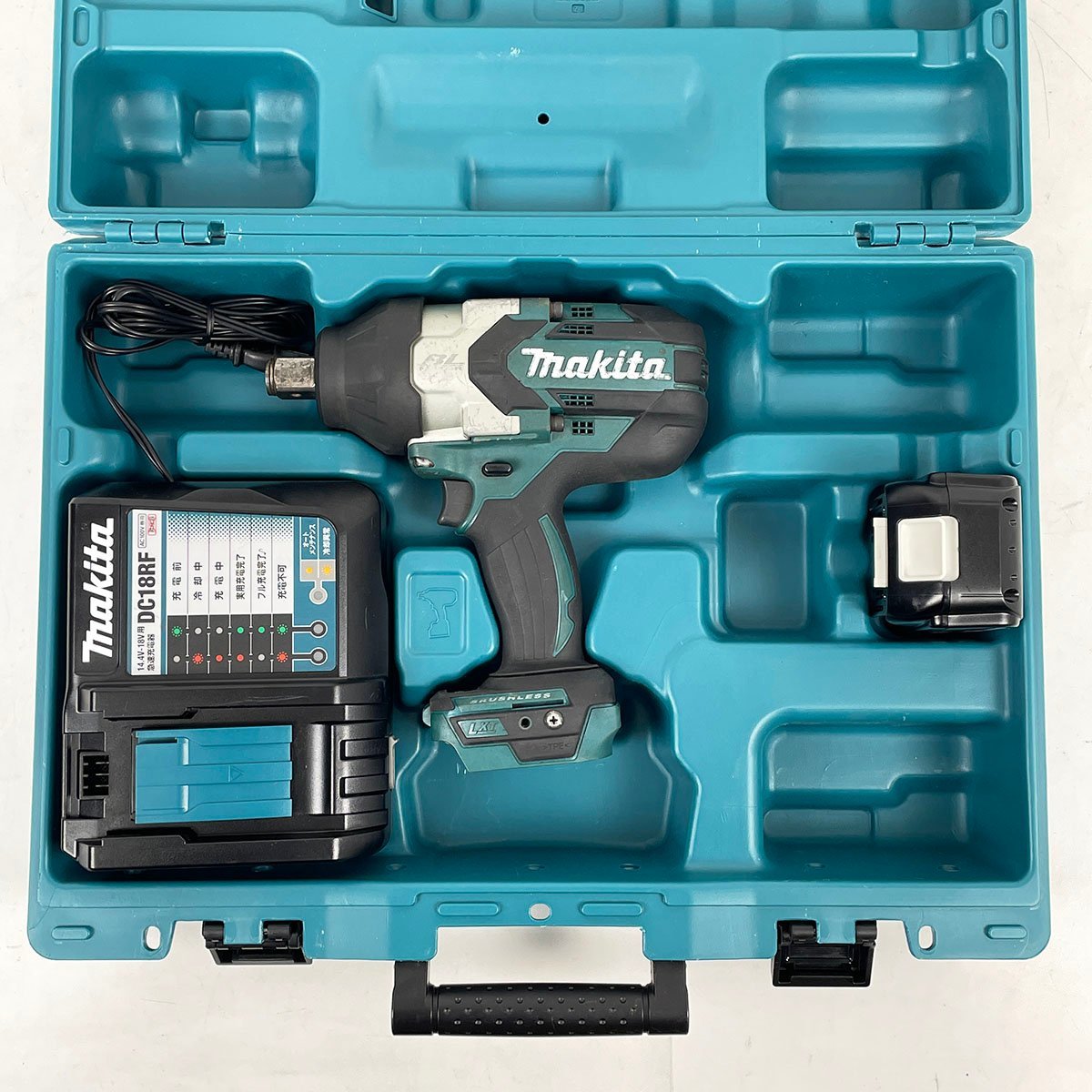 makita マキタ コードレスインパクトレンチ TW1001D 18V 充電器 バッテリ6.0Ah ケース [B1937]_画像1