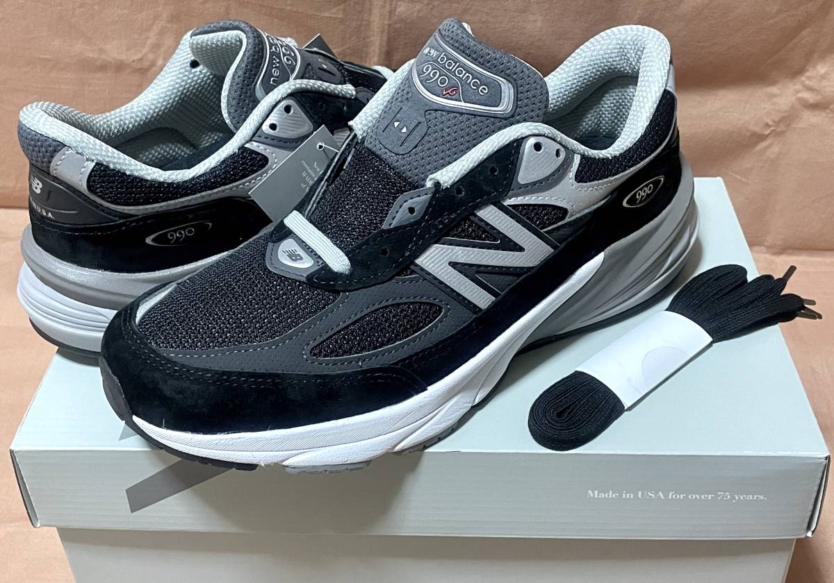 新品 New Balance M990V6 BLACK 26.5cm US8.5 ニューバランス M990BK6 Made in USA ブラック 黒_画像1