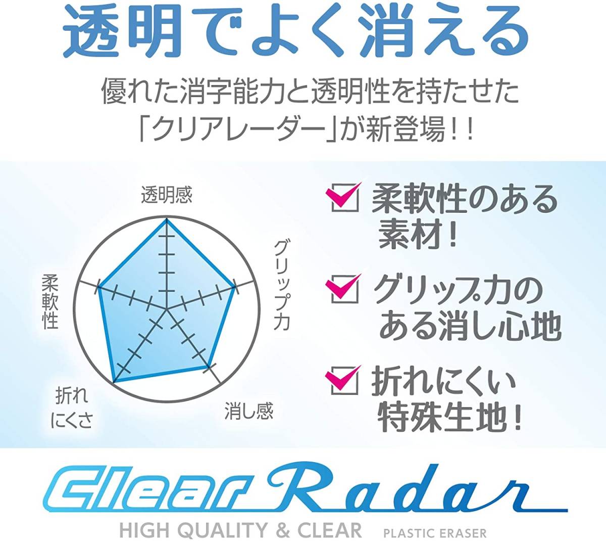 シード 透明消しゴム クリアレーダー150 30個入 クリア PVC EP-CL150-30P 未開封品 送料無料_画像6