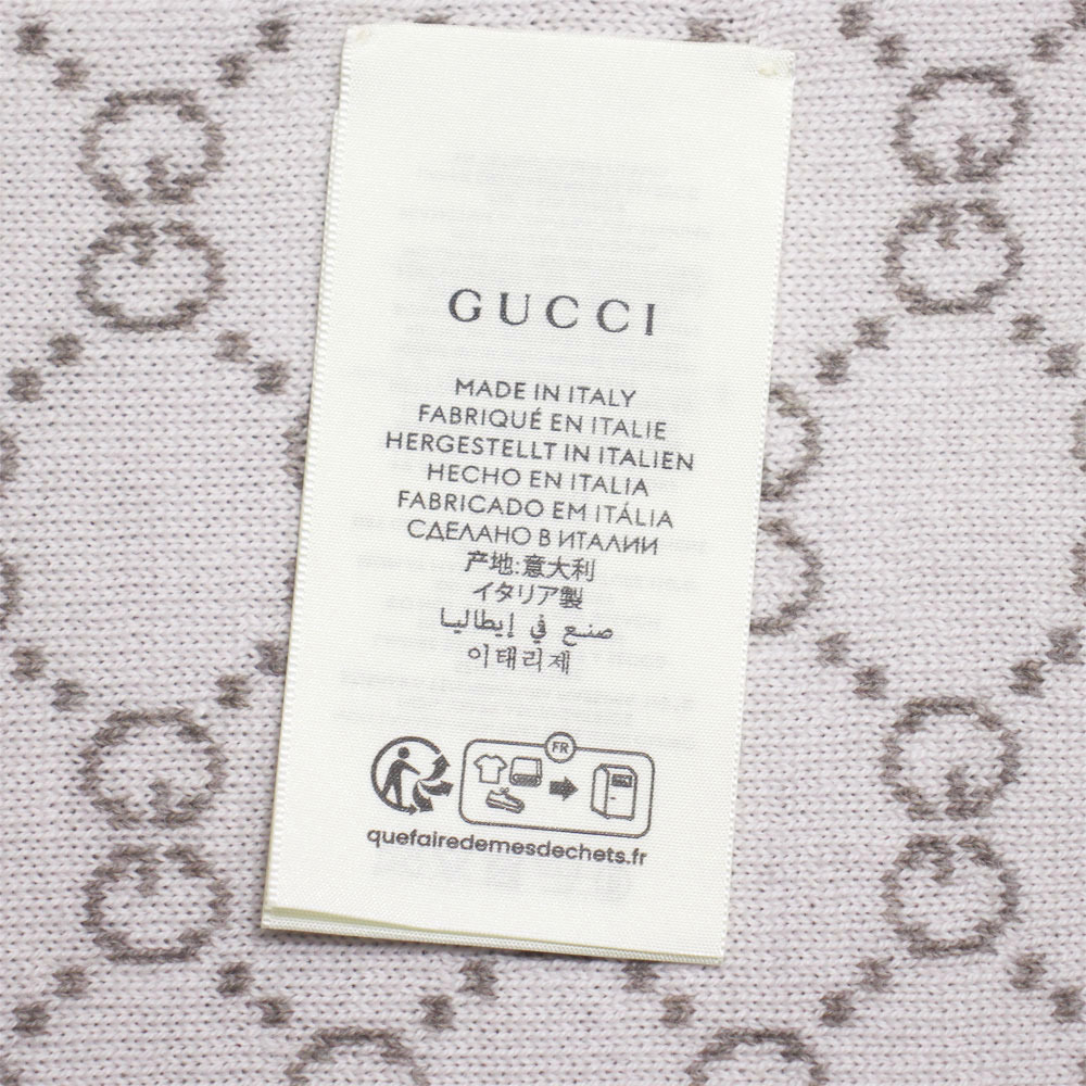 グッチ マフラー メンズ レディース GUCCI ウェブラインエンド GG柄 ウール100％ ベージュ 325806 3G206 2878_画像4