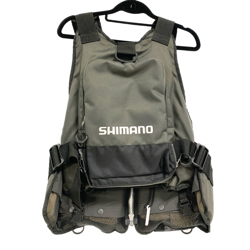 ** SHIMANO Shimano плавающий лучший рыболовный жилет VF-024U серый немного царапина . загрязнения есть 