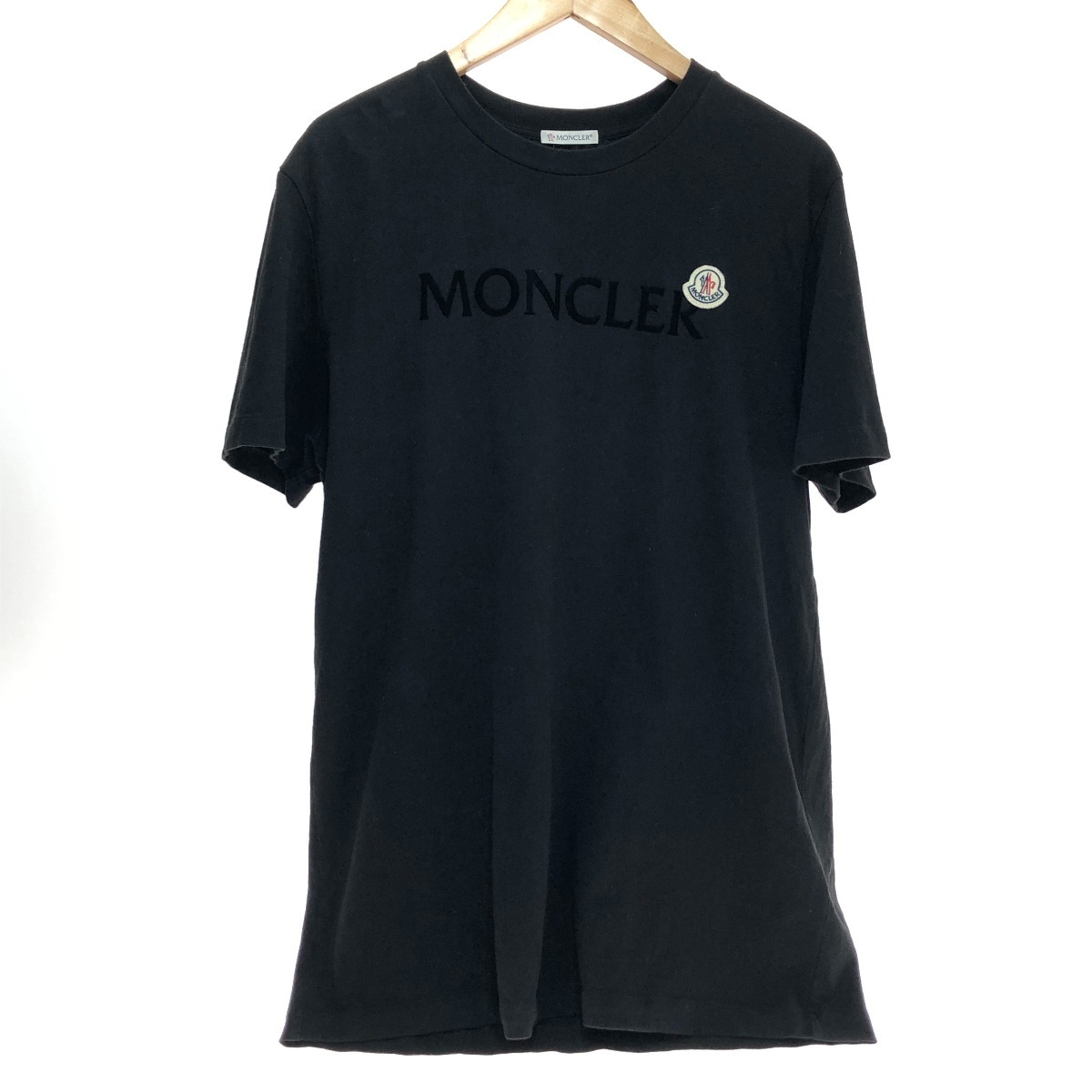 □□ MONCLER モンクレール シャインプリントTシャツ Ｌサイズ I10918C00064 8390T ブラック やや傷や汚れあり