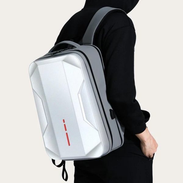 G016:17.3インチ 防水 プラスチックバックパック 仕事用のハードシェル コンピュータバッグ