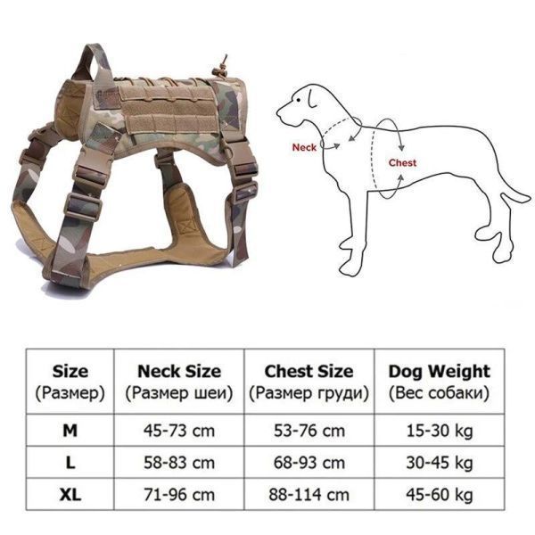 AD015: dog Harness the best army for service dog Harness medium sized large pet training the best 