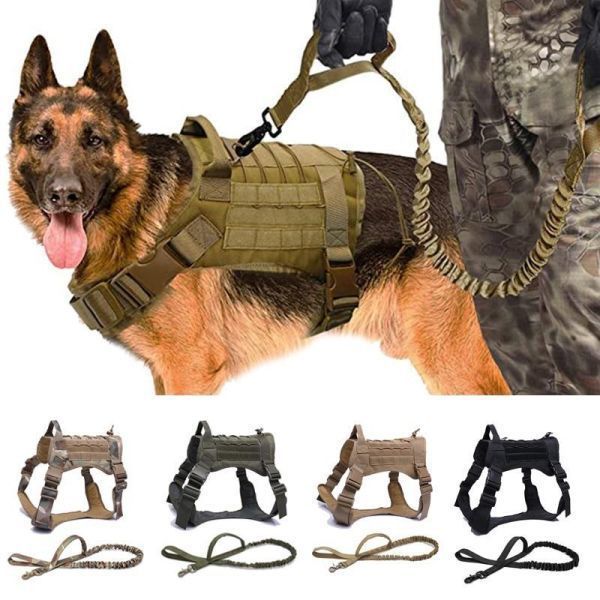 AD015: dog Harness the best army for service dog Harness medium sized large pet training the best 