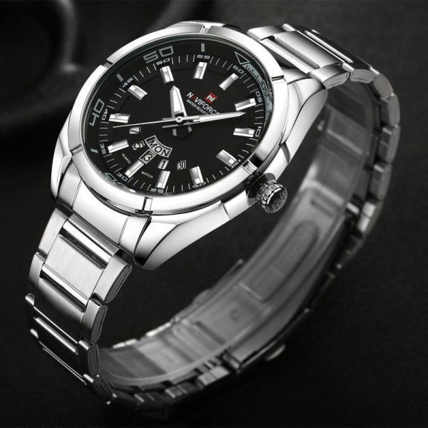 BE011:ブランド 男性 腕時計ビジネスクォーツ時計 男性 ステンレス鋼 バンド30メートル 防水日付 腕時_画像2