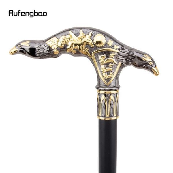 DA005: Golden . black. Eagle head walking stick .. plate cane plate cosplay 