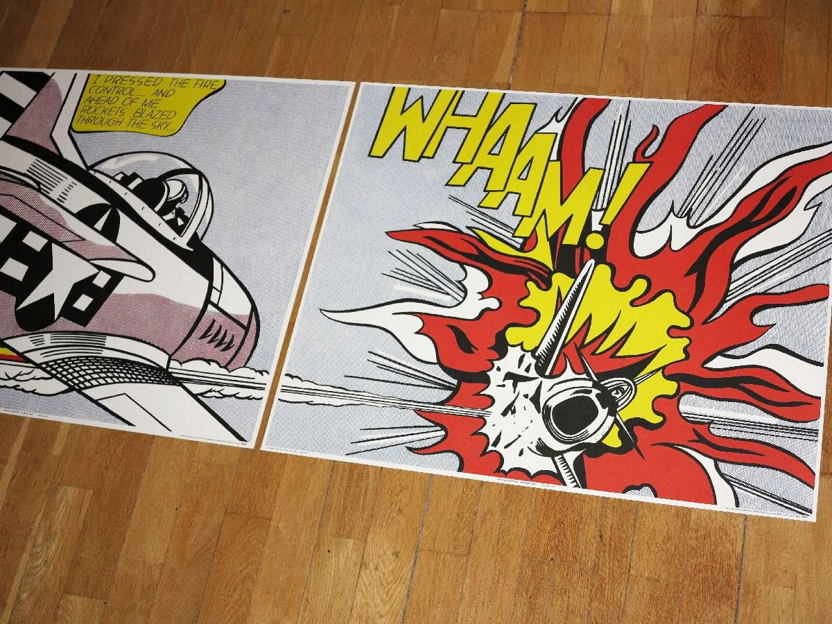 ロイ・リキテンスタイン ROY LICHTENSTEIN " WHAAM!" 2枚組 オリジナルポスター オフセット リトグラフ Stedelijk Museum_画像3