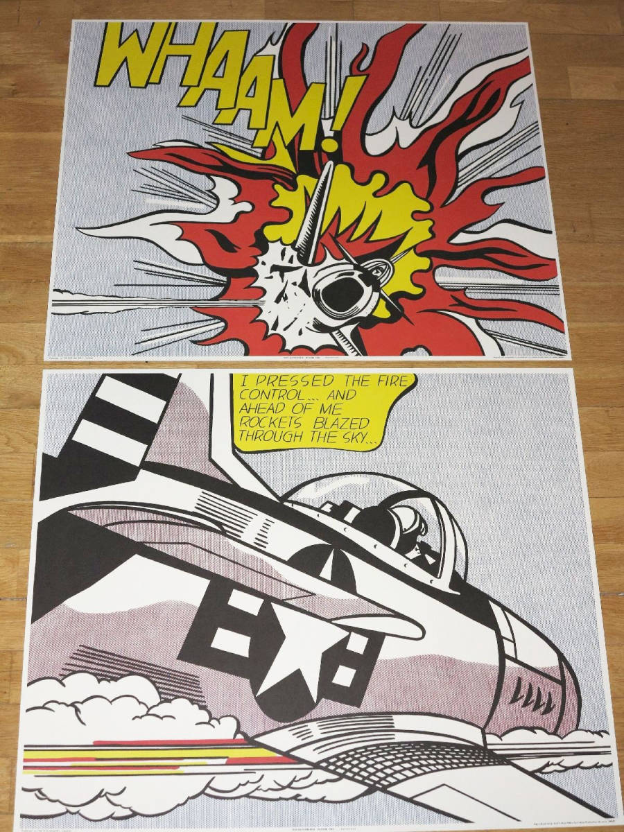 ロイ・リキテンスタイン ROY LICHTENSTEIN " WHAAM!" 2枚組 オリジナルポスター オフセット リトグラフ Stedelijk Museum_画像1