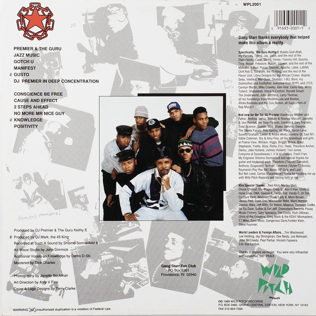 2000年US再発盤 Gang Starr No More Mr. Nice Guy LPレコード_画像2
