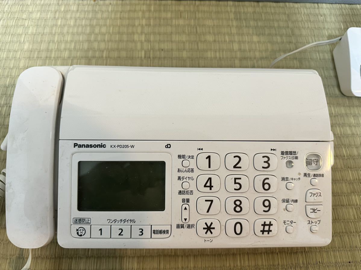 Panasonic ファクシミリフォン ホン パーソナルファックス KX-PD205DL ホワイト 白 FAX 子機付き KX-FKD404_画像8