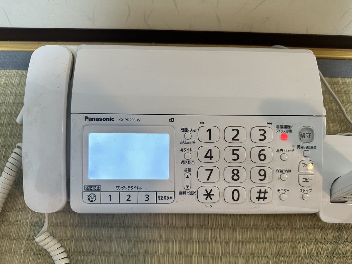 Panasonic ファクシミリフォン ホン パーソナルファックス KX-PD205DL ホワイト 白 FAX 子機付き KX-FKD404_画像3