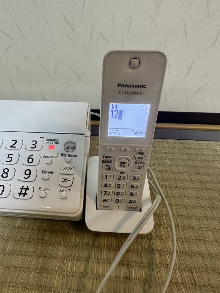 Panasonic ファクシミリフォン ホン パーソナルファックス KX-PD205DL ホワイト 白 FAX 子機付き KX-FKD404_画像5