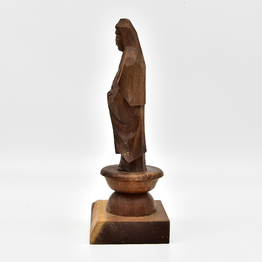 木彫 菩薩観音仏像 大峯刀 東洋彫刻 仏教美術 高さ26cm
