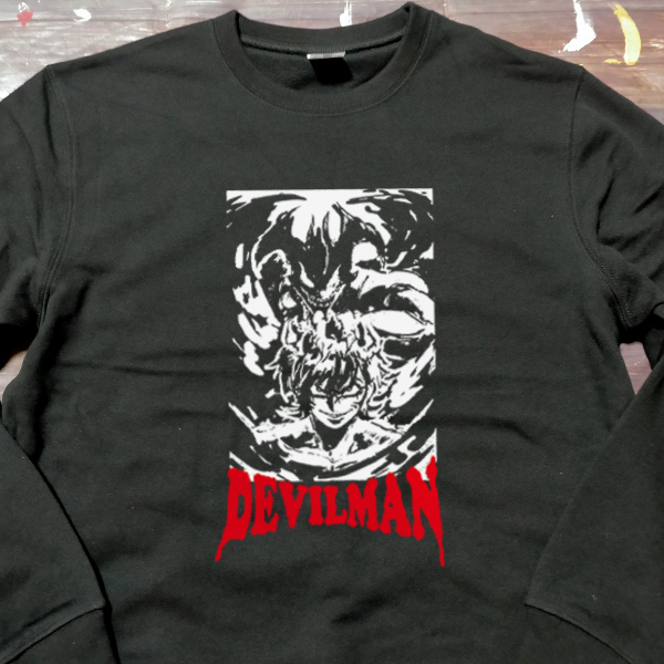 送料無料【DEVILMAN】デビルマン / 長袖トレーナー/ブラック★選べる3サイズ/M L XL / 8.4オンス_画像2