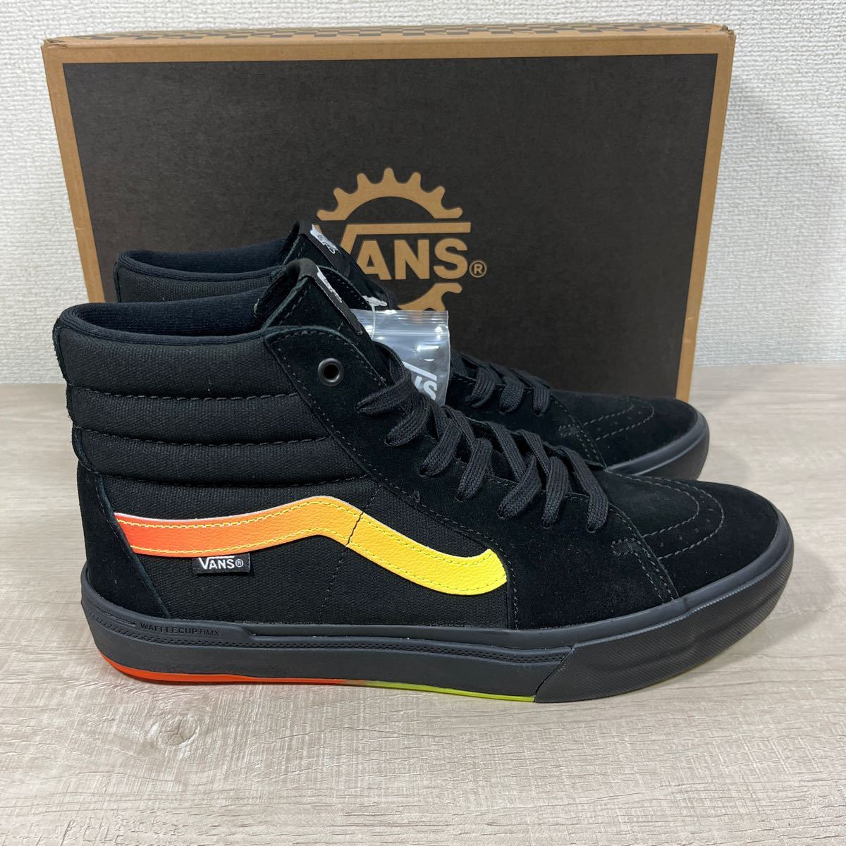 1円スタート売切り 新品未使用 VANS バンズ SK8-HI BMXスケートハイ スケートボーディング スニーカー ブラック USA企画 27.5cm 完売品_画像3