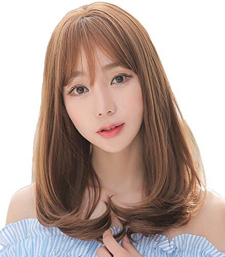  new goods $ wig medium semi long strut nature medical care for small face effect lady's nature heat-resisting high quality medical care for full wig wig 