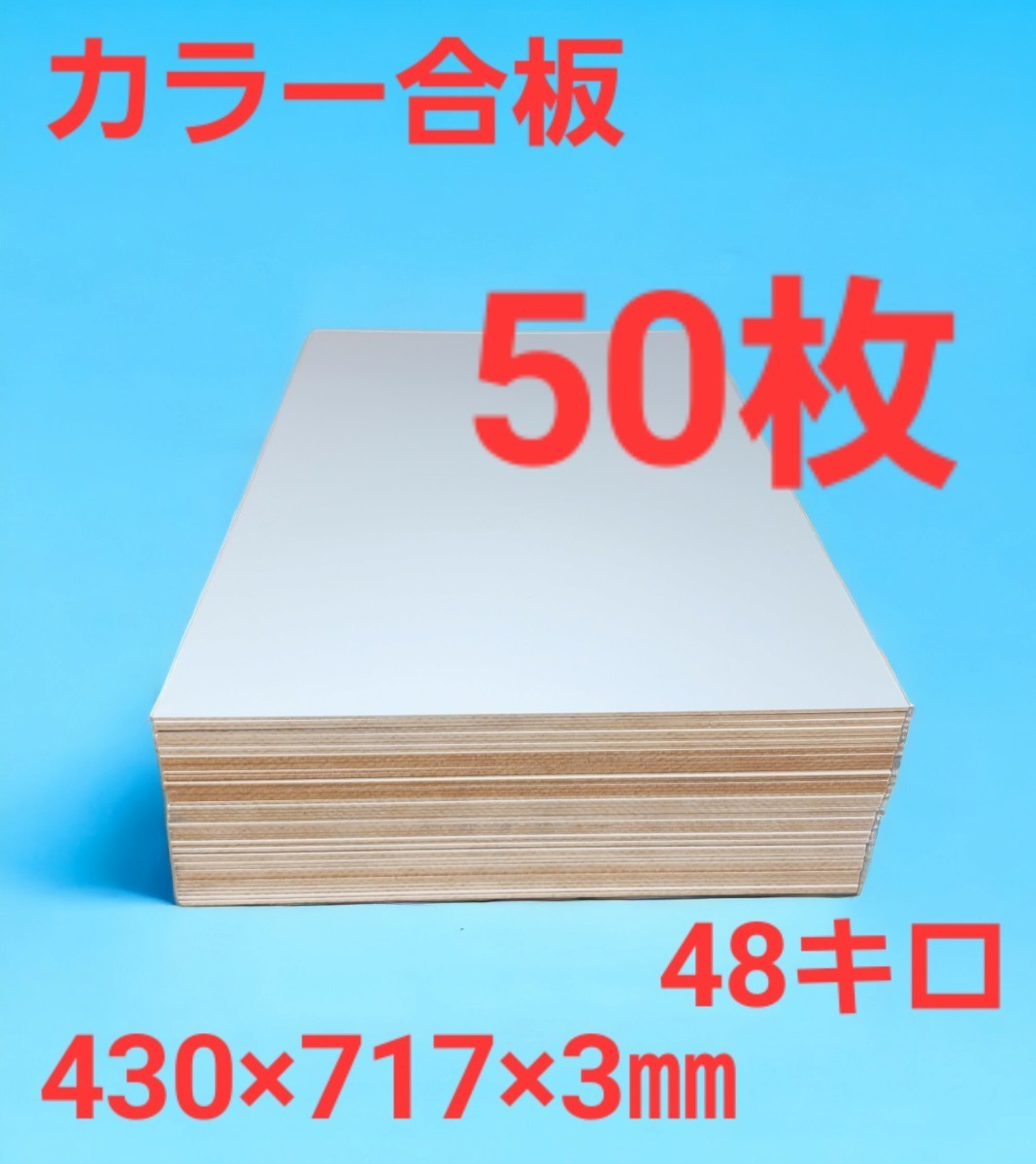 激安価格破壊 カラー合板 パネル (430×717×3㎜)×50枚 エンボスホワイト