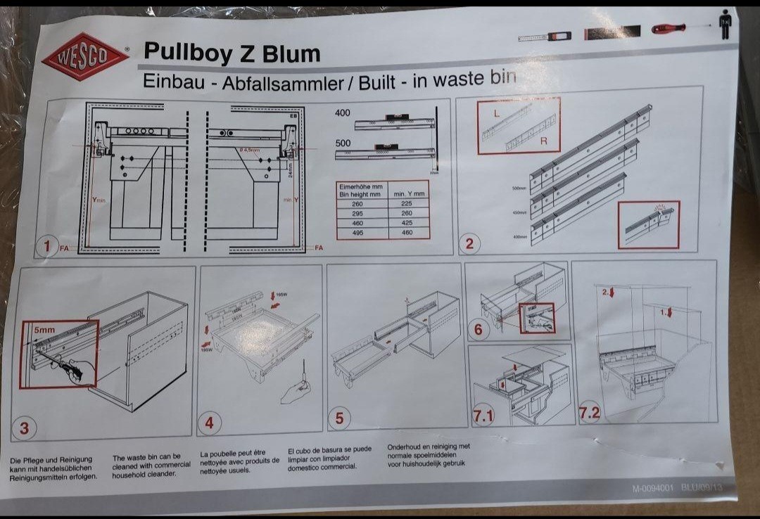 WESCO Pullboy Z Blum引き出し用ダストBOX(w450用)①