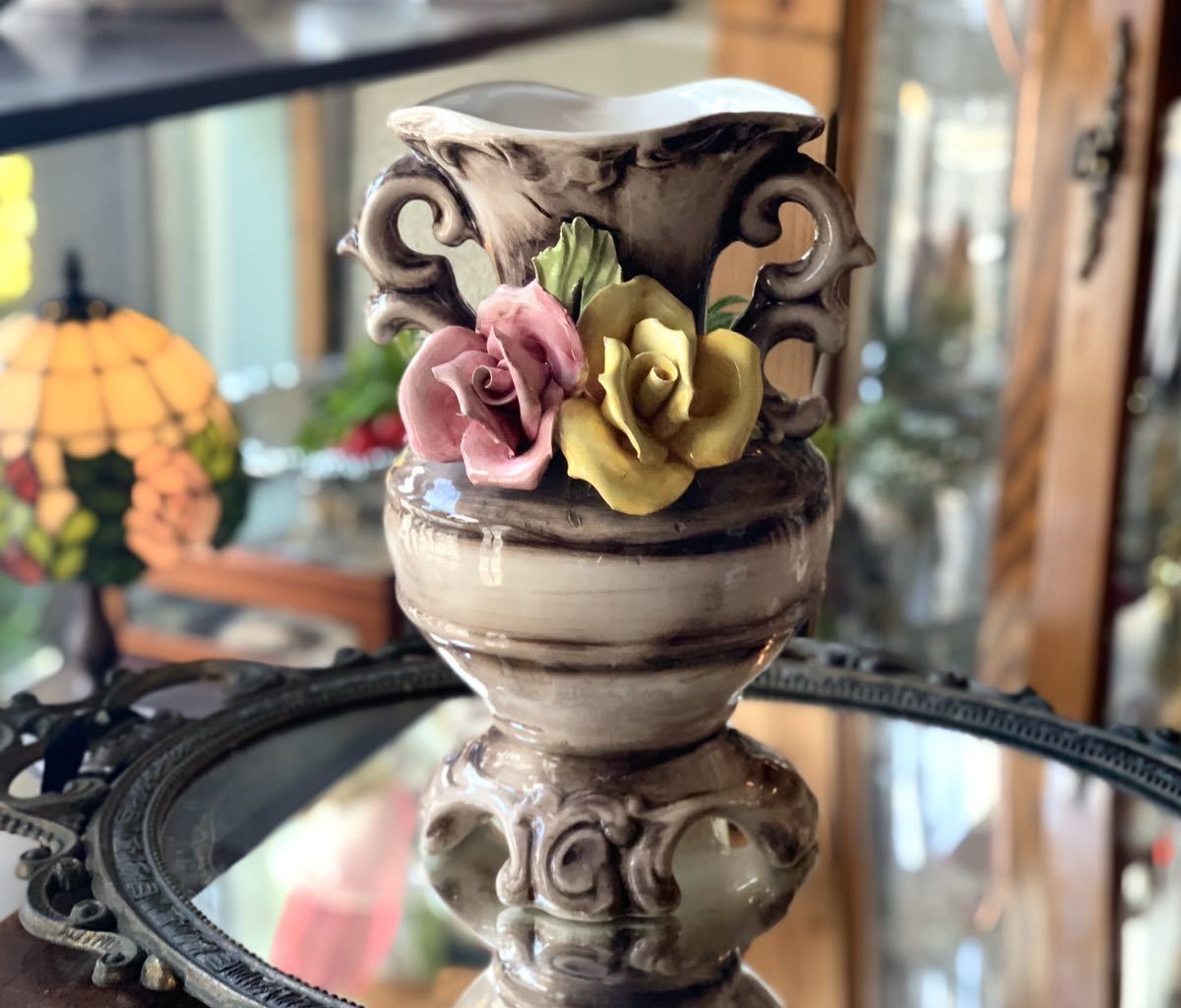 イタリア製 花瓶 置物 磁器 - 置物、オブジェ イタリア製 花瓶 置物 磁器 - 置物、オブジェ