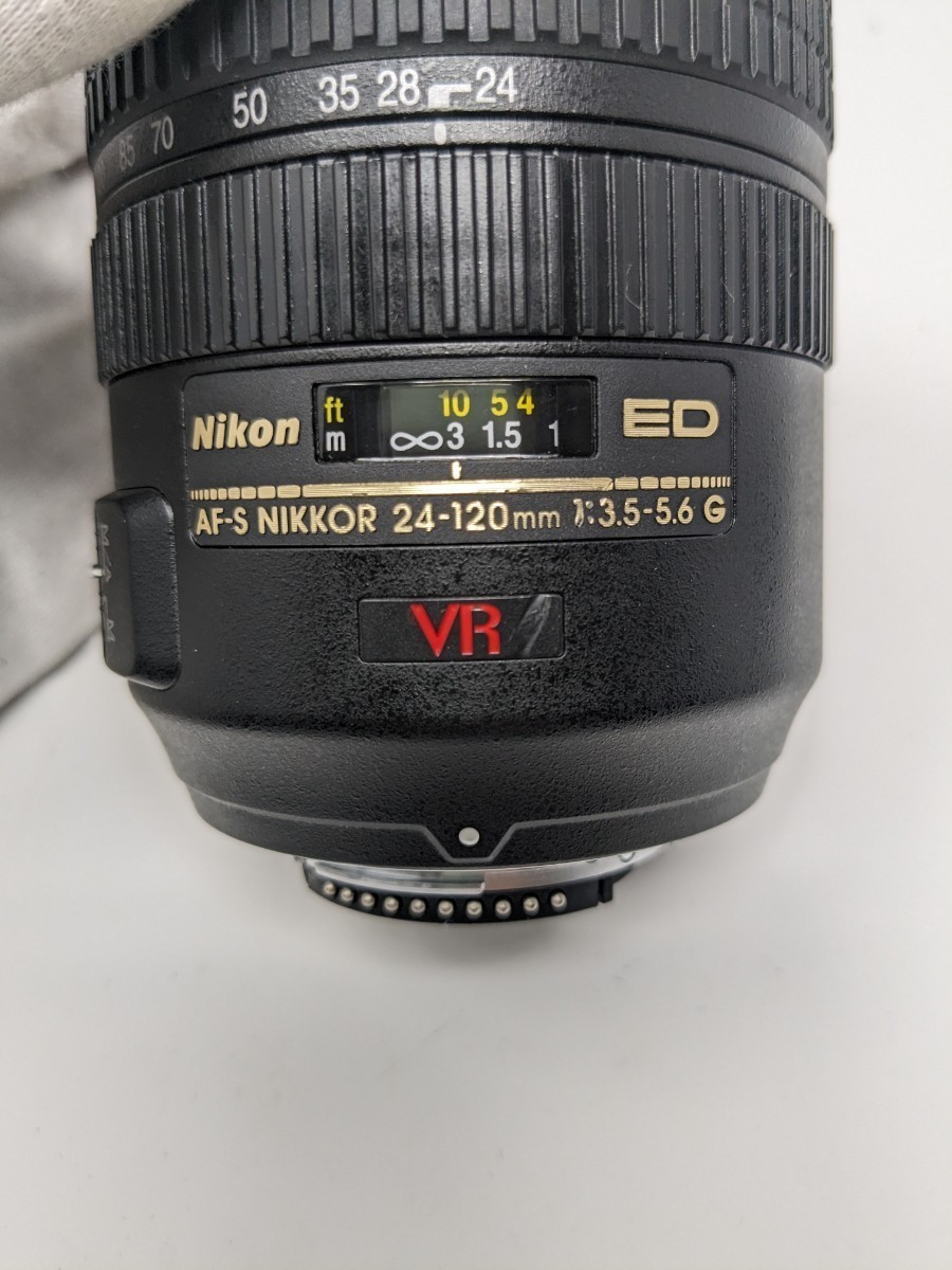 1円スタート Nikon ニコン AF-S VR ED 24-120mm F3.5-5.6 G 一眼レフカメラレンズ フード キャップ付_画像10