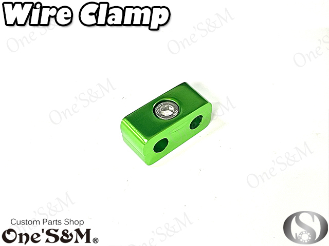 M2-2GR アルミ製 グリーン 緑色 アルマイト加工済み ワイヤークランプ ブレーキ ホース ワイヤー クランプ_画像3