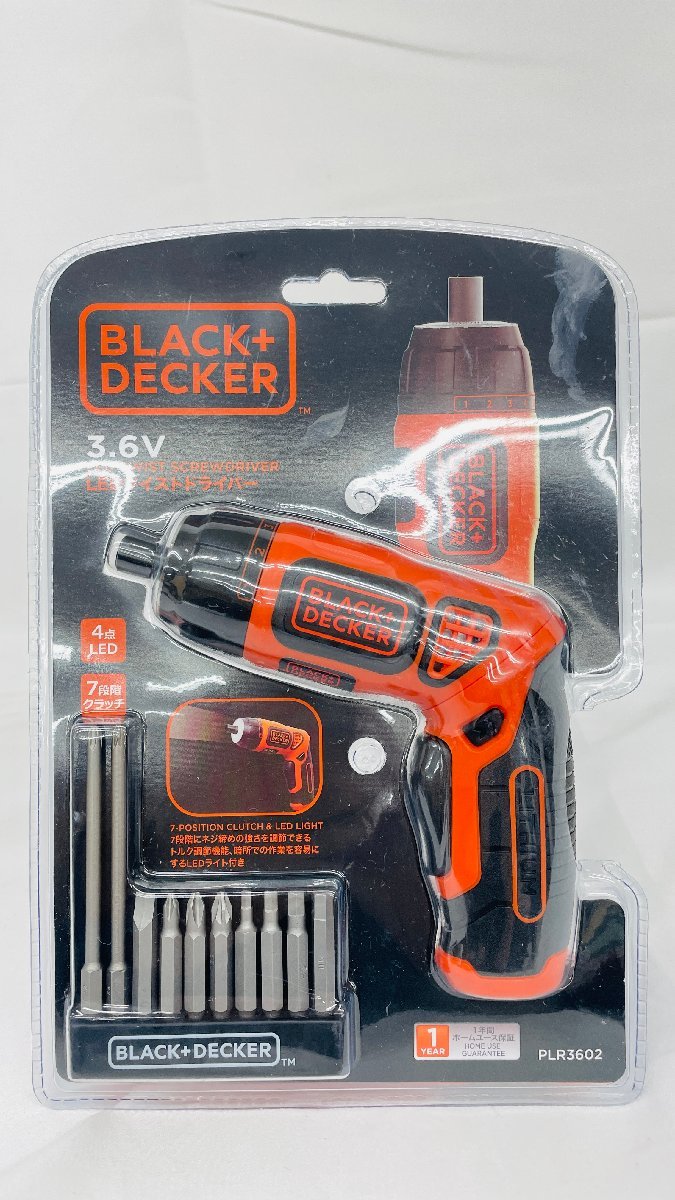 Y244 新品未使用品 ポップリベット・ファスナー株式会社 BLACK+DECKER ブラック・アンド・デッカー 3.6V LED ツイストドライバー PLR3602_画像1