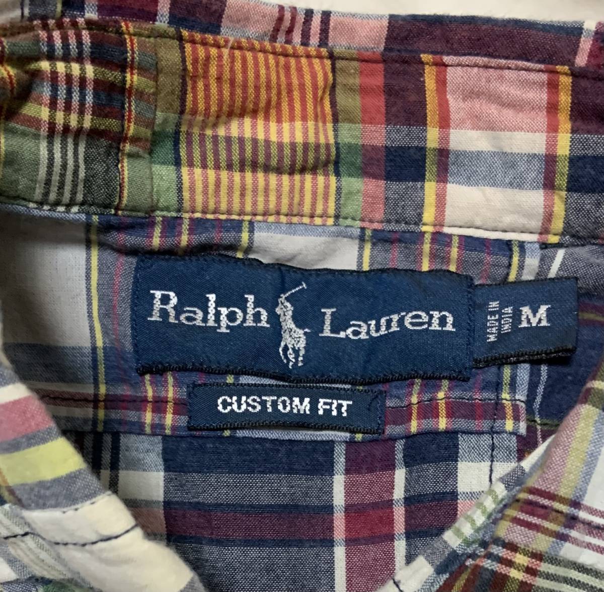 Ralph Lauren! ラルフローレン! パッチワーク! 長袖シャツ! Wポケット! CUSTOM FIT! SIZE M_画像5