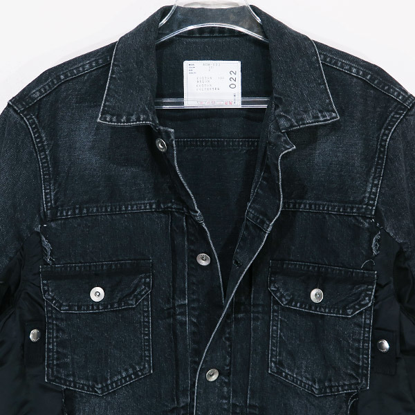 sacai サカイ DENIM x MA-1 JACKET SCN-022 デニム ジャケット ブラック noz YX_画像4