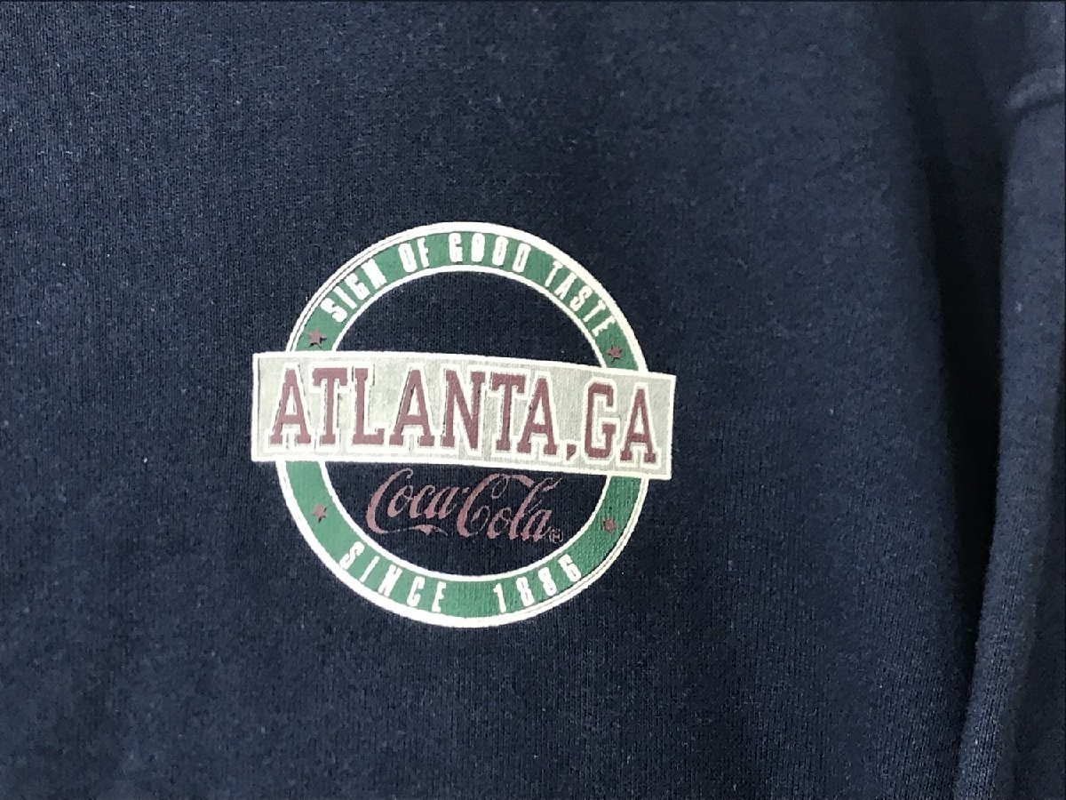 古着 90s Coca Cola コカコーラ 日本製 ATLANTA,GA アトランタ プリント スウェット トレーナー サイズ：4 カラー：ネイビー_画像3