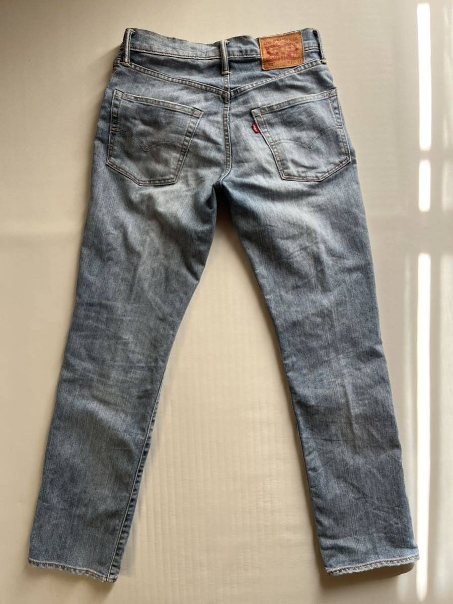 Levi's メンズ W31 502 ジッパーフライ スリム ストレート ストレッチ デニムパンツ ダメージジーンズ / リーバイス ジーパン ブルー_画像2