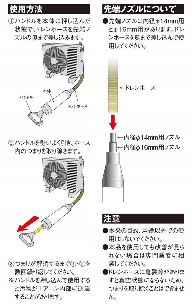 SK11 ドレンホースクリーナー ドレンホース用サクションポンプ サクションクリーナー STW-210D エアコン 掃除_画像3