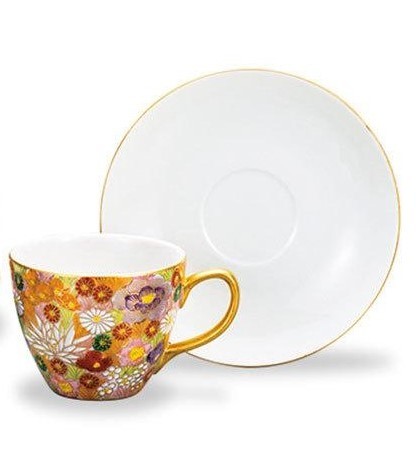 九谷焼! ☆金花詰・ペアカップ&ソーサー☆ AP7-909 新品 茶器 九谷焼! ☆金花詰・ペアカップ&ソーサー☆ AP7-909 新品 茶器