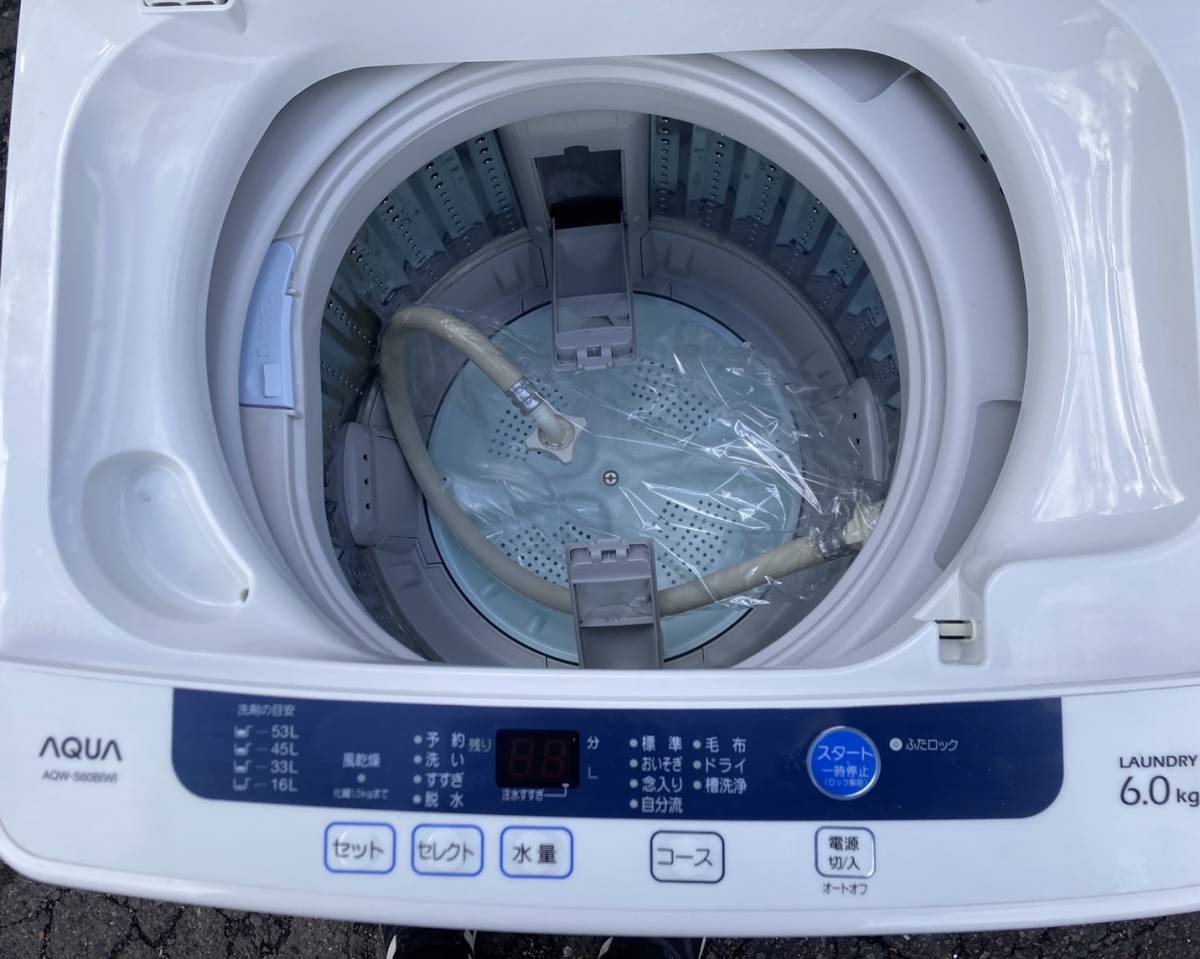 送料無料S80985AQUA/アクア 全自動洗濯機 AQW-S60B 6kg 良品_画像5