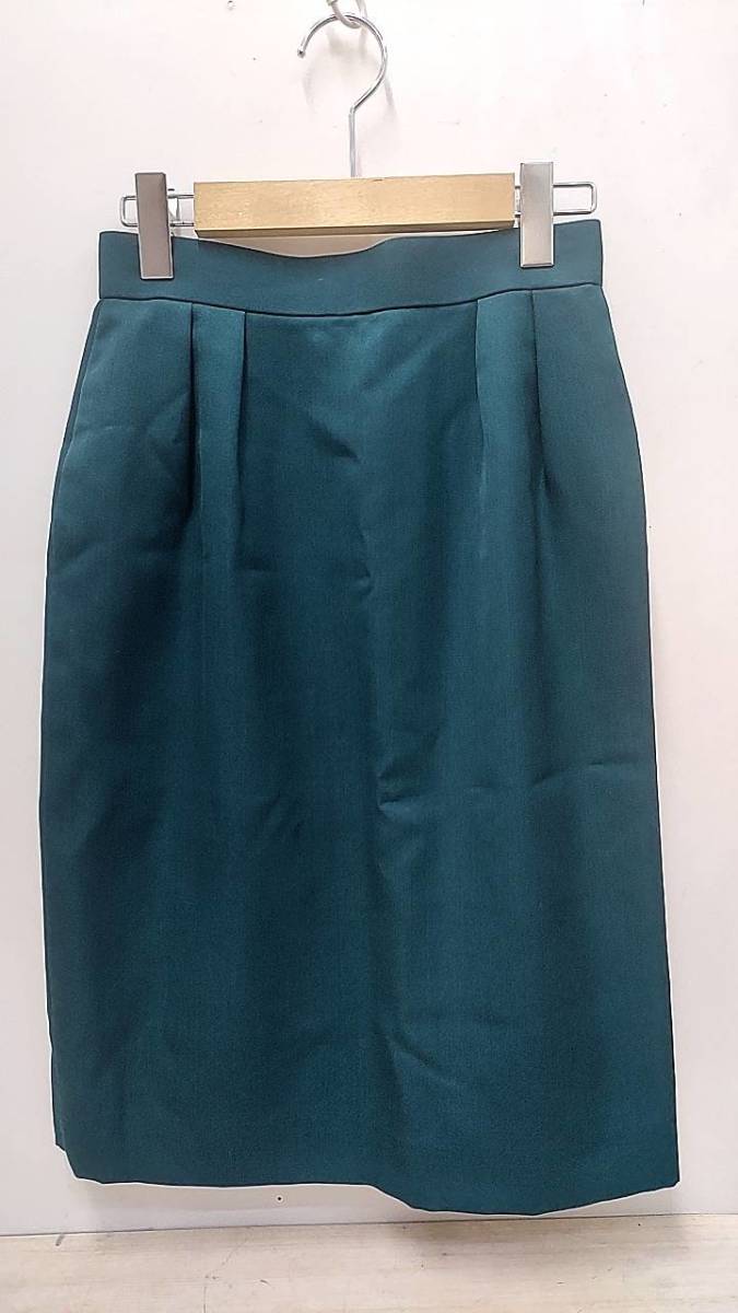 送料無料S80507 クリスチャン・ディオール スカート レディース Mサイズ ダークブルー グリーン スカート ビロード 超美品 2点セット_画像3