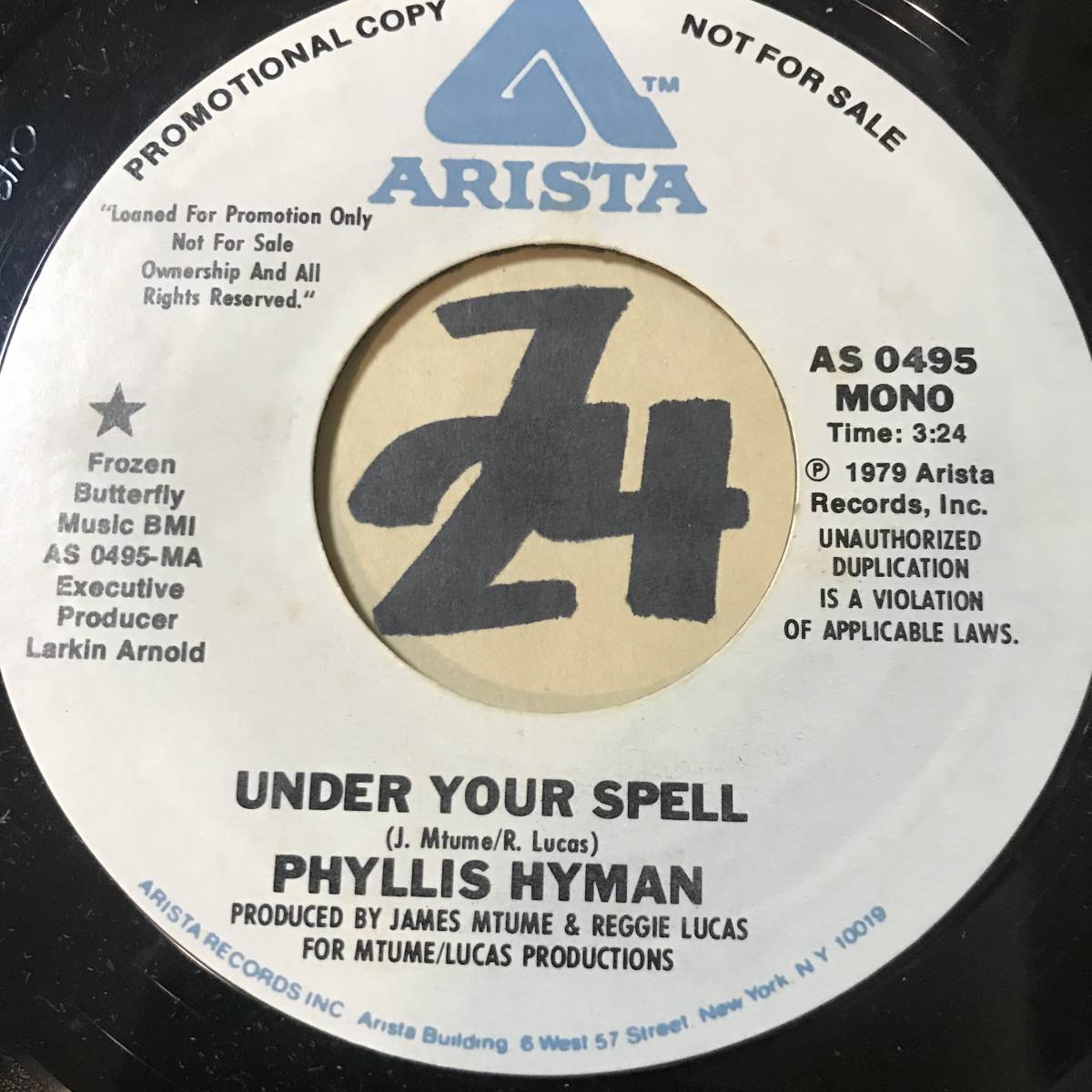 試聴 Mtume & Lucas presents PHYLLIS HYMAN UNDER YOUR SPELL STEREO / MONO PROMO PRESS 両面NM 1979 _画像1