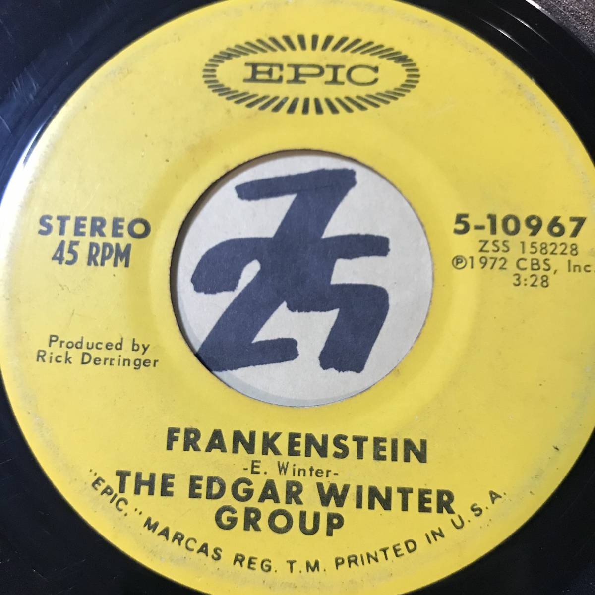 試聴 THE EDGAR WINTER GROUP FRANKENSTEIN / UNDERCOVER MAN 両面VG+ SOUNDS VG++ 1973 _画像1