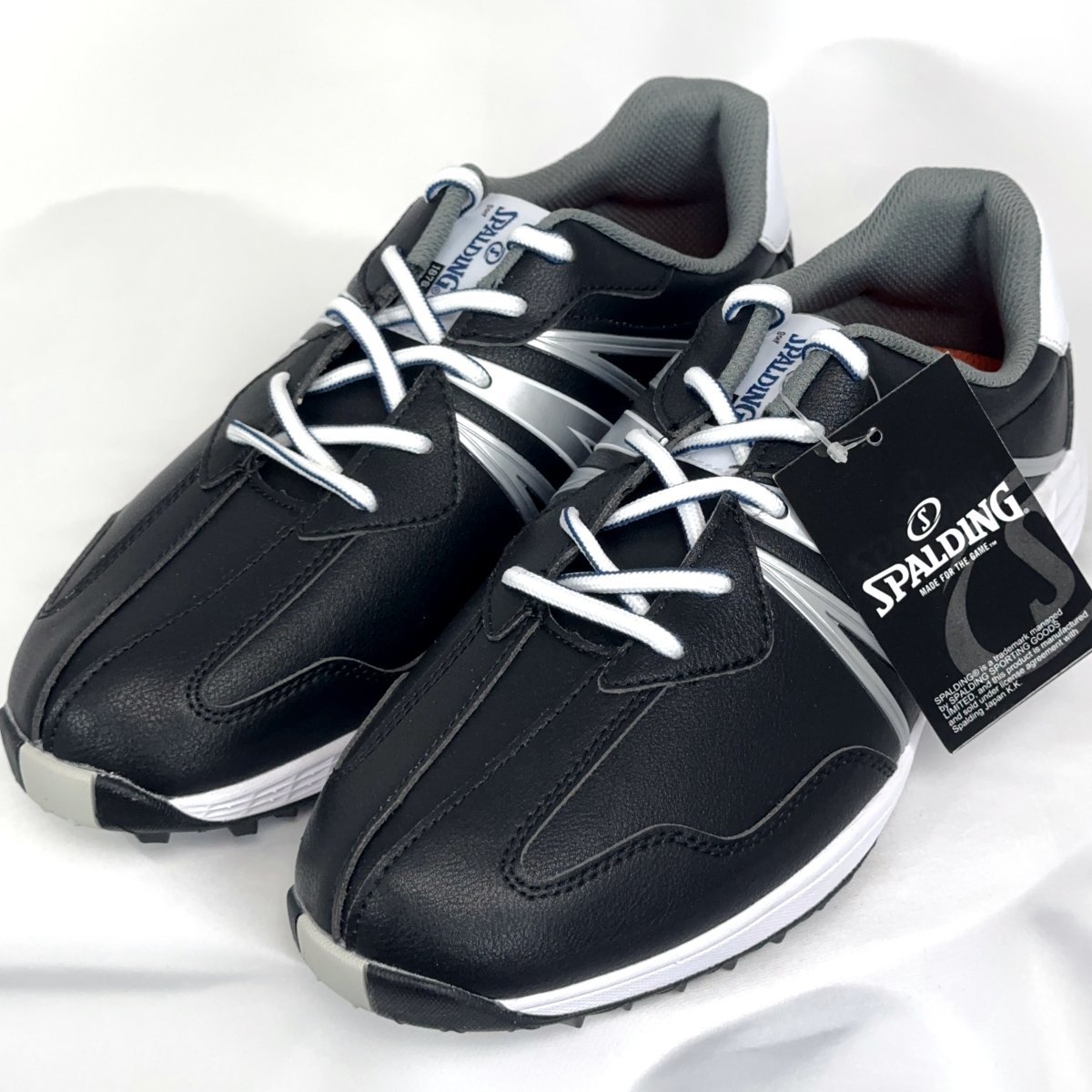 ★SPALDING スポルディング SPSH-3767 スパイクレスシューズ（ブラック）25.5cm　幅広3.5E/ゴルフシューズ★