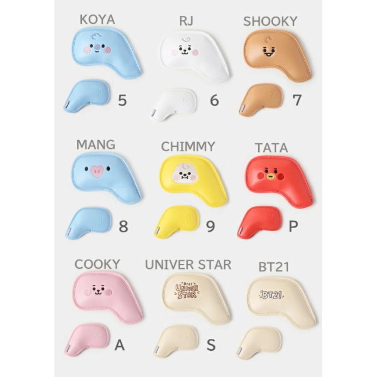 1円★BT21 BABY アイアンカバー 9個セット GOLF IRON COVER★BTイシビル/ゴルフ/防弾少年団/BTS/LINE FRIENDS ★_画像6