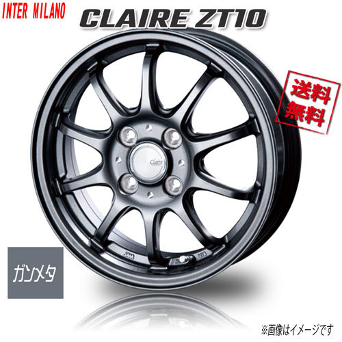 BEST CLAIRE ZT10 ガンメタ 14インチ 4H100 5J+39 4本 業販4本購入で送料無料_画像1