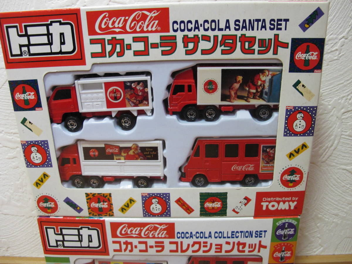 ３４　トミカ　コカ・コーラ　コレクション　サンタセット　２セット　ウイングトラック　冷凍車　ルートトラック　トミー　_画像3