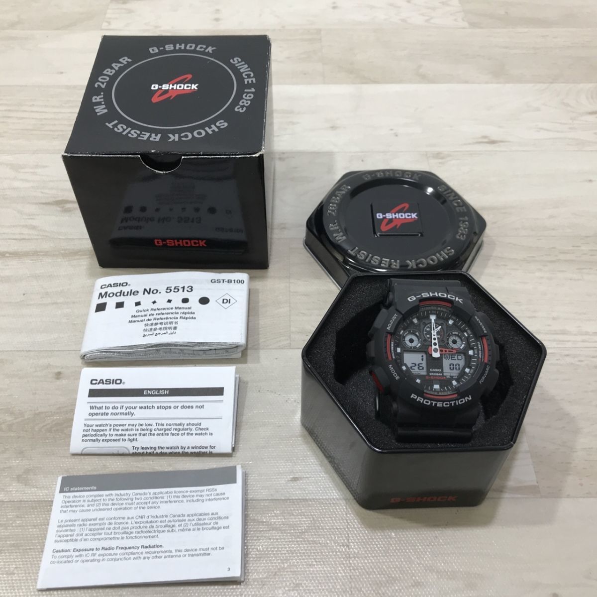 CASIO カシオ G-SHOCK Gショック アナデジ GA-100-1A4ER メンズ 腕時計 稼働品[N9351]_画像1