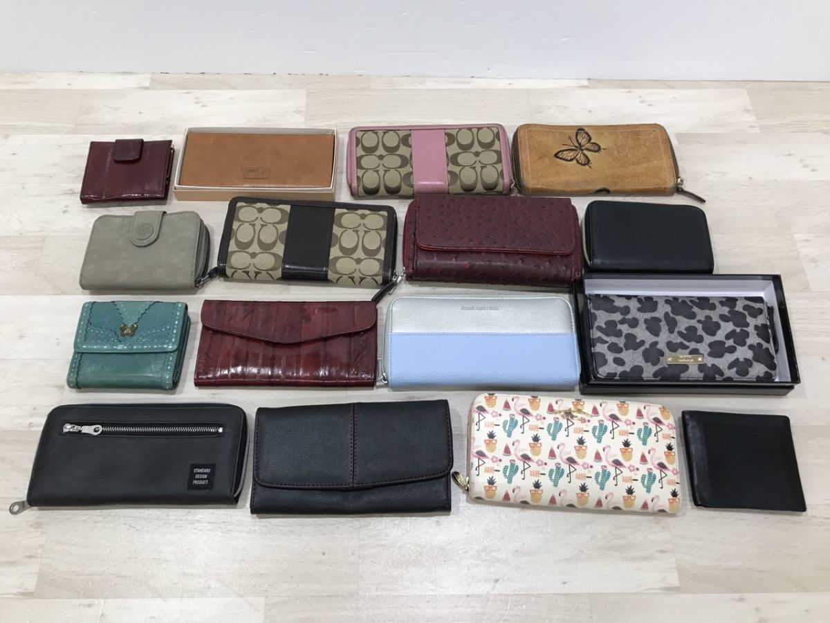 現状品 16個 ブランド物 財布 ( paolo giliani kipling avancool うなぎ革 coach vivayou HANG TEN ANNA SUI ) まとめ セット[N8456]_画像1