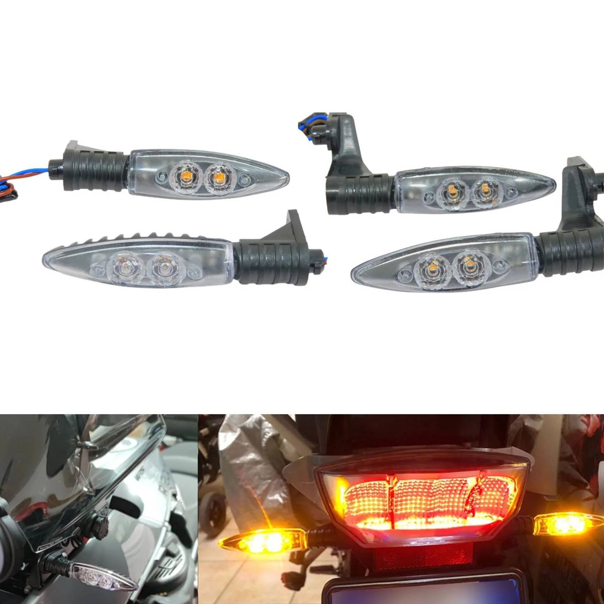 クリア 前後セット BMW R1200GS LED ウィンカー フロント リア R1250 R1200R F800GS K1300R インジケーター ライト_画像3