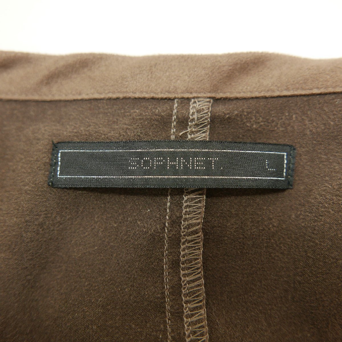 19AW SOPHNET. ソフネット SYNTHETIC SUEDE LONG SHIRT CARDIGAN メンズ 人工スエード ロングシャツ カーディガン BROWN L SOPH-192015_画像6