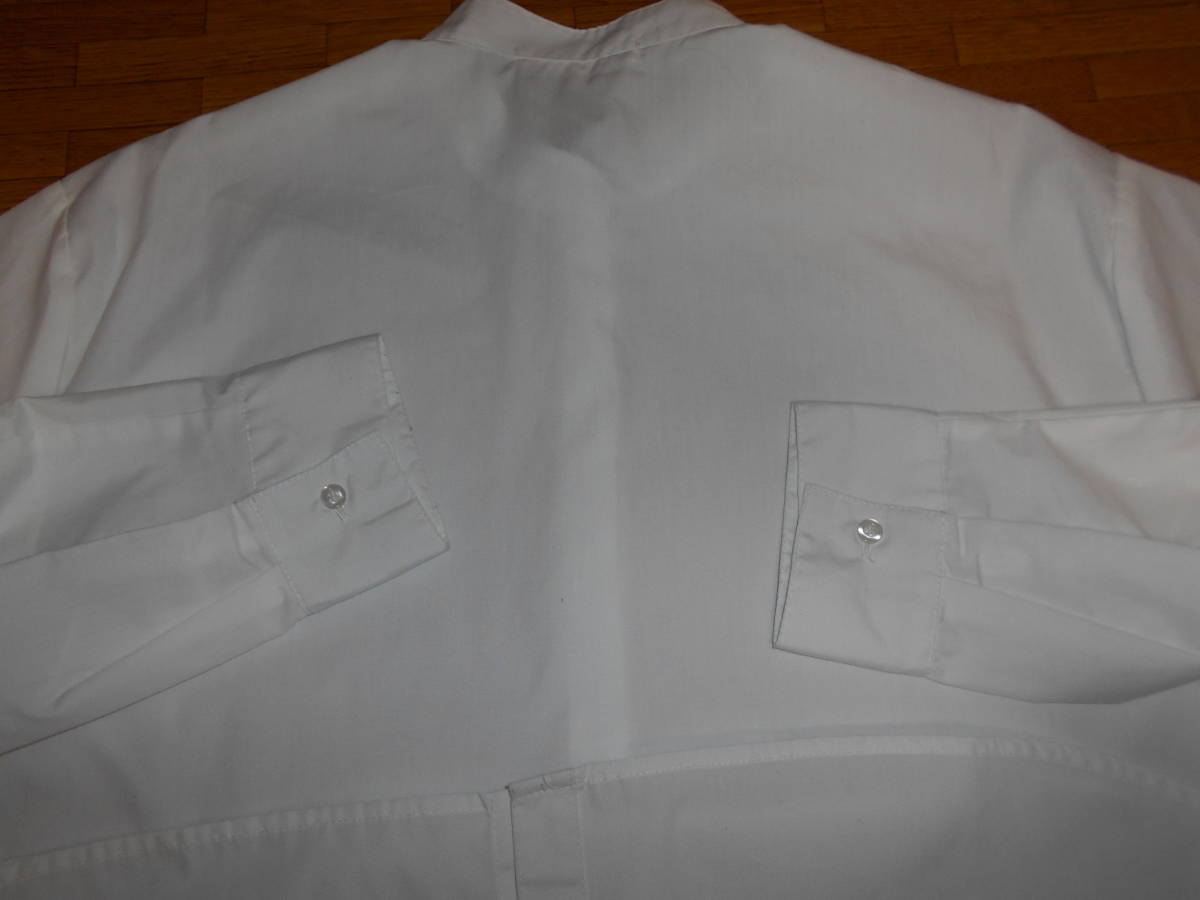 chocol raffine robeショコラフィネローブ☆白の長袖シャツチュニック☆とってもシンプル♪すっきり襟なしシャツワンピース☆Fサイズ☆美品_超！シンプルなのでシンプルコーデ好きに♪