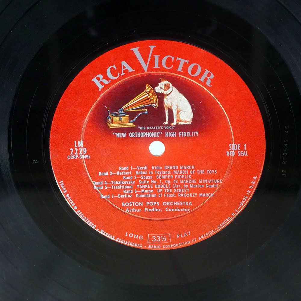 米 フィードラー, ボストン・ポップス/マーチ・イン・ハイファイ ヴェルディ, スーザ 他/RCA VICTOR LM 2229 LP_画像2