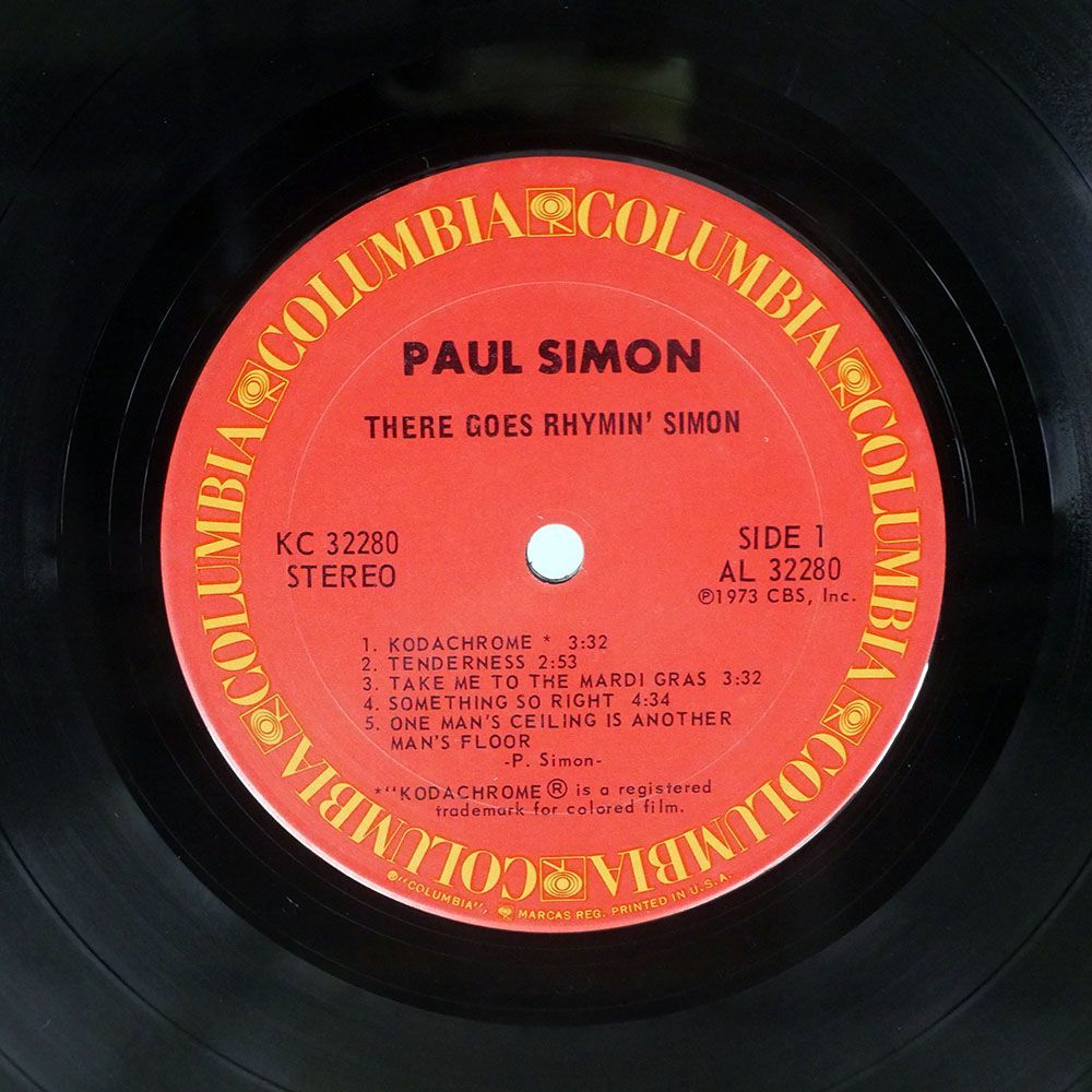 米 PAUL SIMON/THERE GOES RHYMIN’ SIMON/COLUMBIA KC 32280 LP_画像2