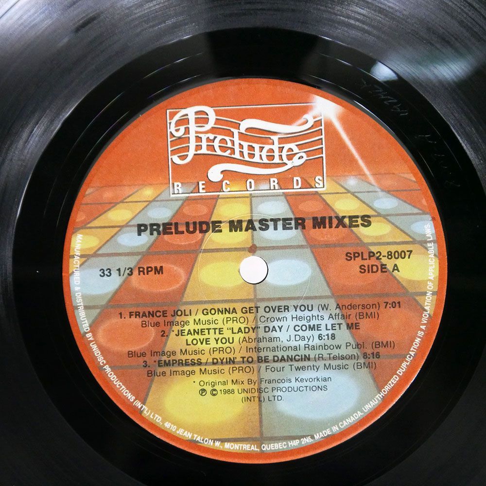 VA/PRELUDE MASTER MIXES/UNIDISC SPLP28007 LP_画像2